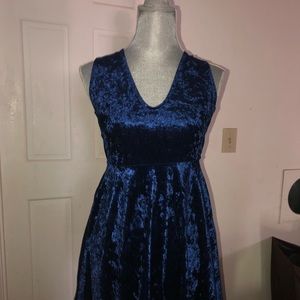 Blue velvet dress